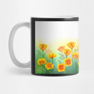 Background with California Poppy Mug